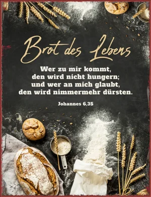 Metallschild: Brot des Lebens