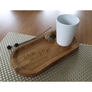 Holztablett "Schön, dass es dich gibt!"