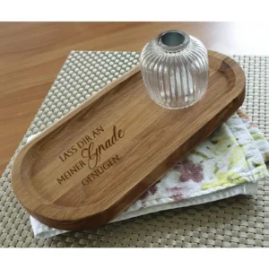 Holztablett "Lass dir an meiner Gnade genügen."