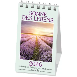 Aufstellkalender: Sonne des Lebens 2026