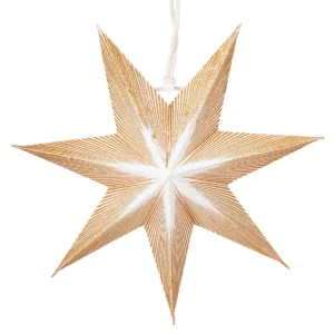 Papier-Stern weiss/gold - 7 Zacken
