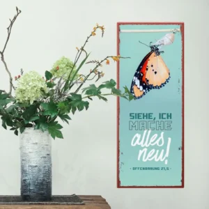 Metallschild lang "Schmetterling" Jahreslosung 2026