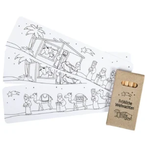 Set: Lesezeichen "Krippe" u. Buntstifte