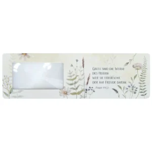 Lesezeichen Lupe Blumen: Groß sind die Werke des Herrn... Psalm 111,2