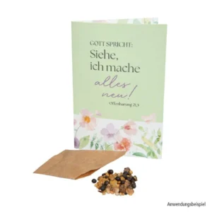 Blumensamentütchen in Klappkarte: Jahreslosung 2026