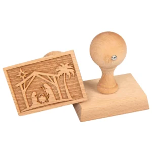 Keksstempel aus Holz: Krippe