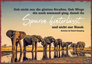 Metallschild: Geh nicht nur die glatten Straßen