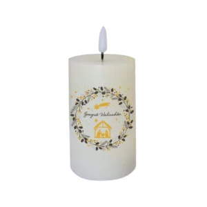LED-Echtwachskerze "Gesegnete Weihnachten"