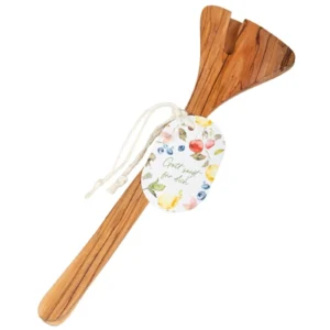 Salatbesteck Olivenholz "Gott sorgt für dich"