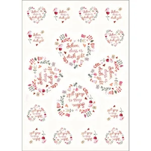 Aufkleber-Grußkarten: Schön, dass es dich gibt ... 4 Stück