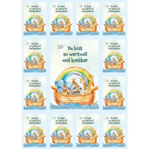 Aufkleber-Grußkarten: Du bist so wertvoll und kostbar 4 Stück