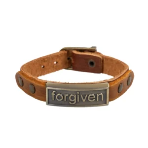 Leder-Armband "forgiven" - braun