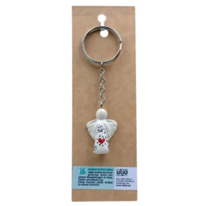 Schlüsselanhänger "Schutzengel" Speckstein - natur