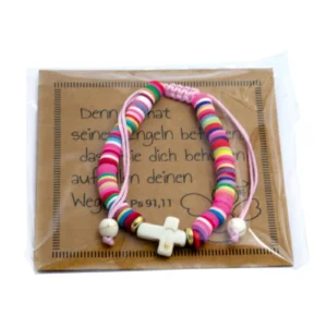 Armband "Kreuzperle" - rosa