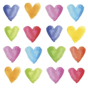 Servietten "Aquarell Hearts"