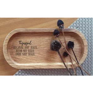 Holztablett "Tagesziel: Beginne mit Jesus"