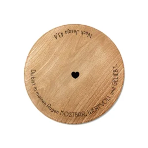 Holzuntersetzer "Kostbar, wertvoll und geliebt"