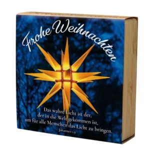 Teelichthalter: Frohe Weihnachten Johannes 1,9