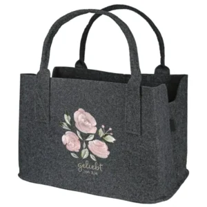 Einkaufstasche Filz "Rosen" geliebt, Joh 3,16