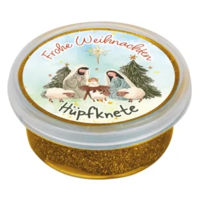 Springknete: Frohe Weihnachten (Krippe) - mit Glitzer
