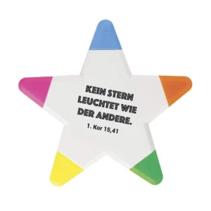 Textmarker Stern: Kein Stern leuchtet wie der andere